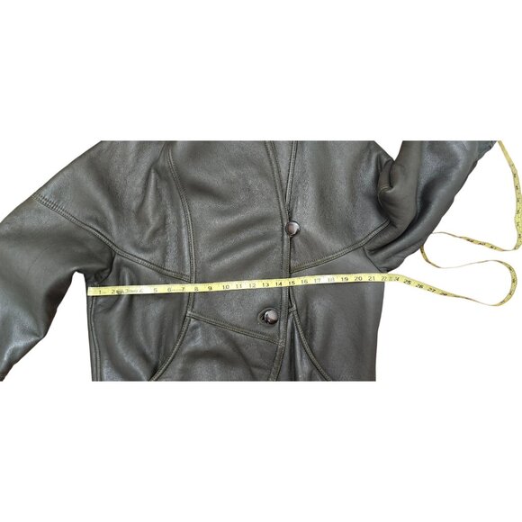 Umberto Olivieri Italy Leather Fur Coat Jacket  Oversized Designer Sparrling - Picture 15 of 16